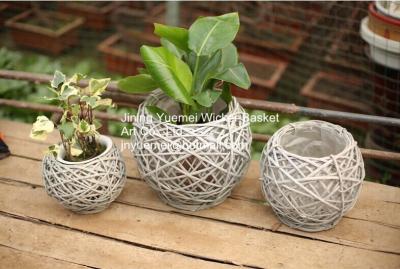 China home dicorative wicker garden baskets wicker flower plant baskets manufacturer for sale