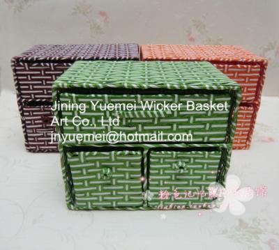 China rattan basket rattan furniture bookshelf drawer rattan storage holder rack layer for sale