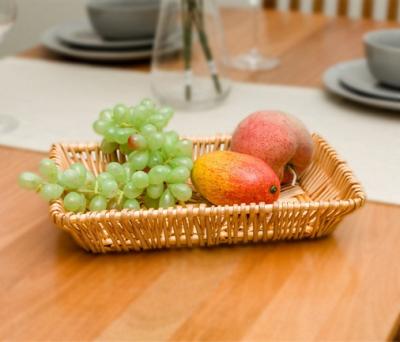 China wicker fruit tray wicker fruit basket square shape bread tray water cleaning ECO handmade for sale