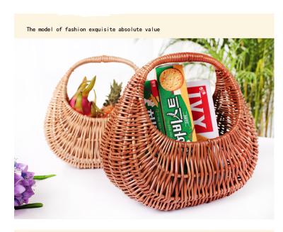 China wicker egg baskets willow picnic baket with handle hand made manuafcturer brown color for sale