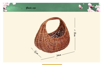 China wicker picnic basket with handle cusmize size wicker egg basket bread basket brown color baskets manufacturer for sale