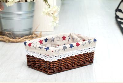 China wicker table storage basket bathroom basket with mat square shape customize size wicker baskets manufacturer many colors for sale