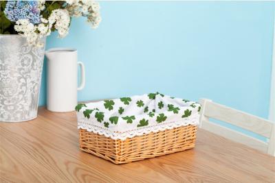 China ECO wicker table storage basket bathroom basket with mat customize size square shape wicker baskets manufacturer for sale