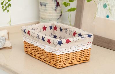 China wicker table storage basket bathroom basket with mat square shape customize size wicker baskets manufacturer for sale