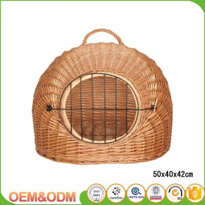 China wicker indoor basket easy take willow wicker kennel with handle for sale