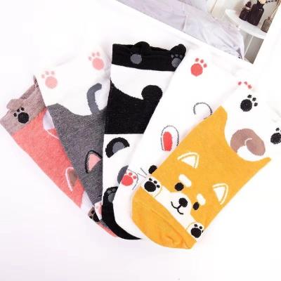 China Anti-Fault Women Cotton Socks Lovely Cartoon Design Low Cut Short Socks for sale