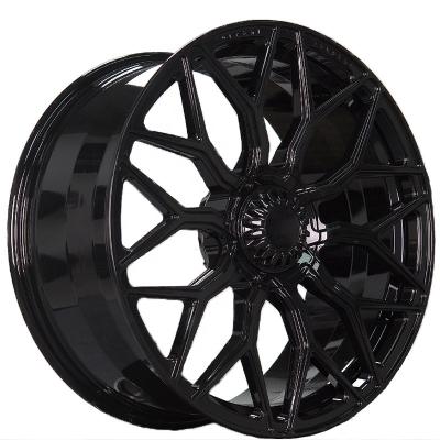 China 6061-T6 Aluminum Alloy Custom Branching Type Bright Black Multi-Spoke 5X112 5X120 20X9J 21X13J Forged Wheels for sale