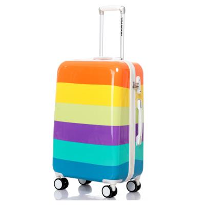 China Rainbow Hard Cute Design ABS Shell Trolley Luggage Travel Bag Hard Shell Trolley Case Luggage Travel Luggage Bags for sale