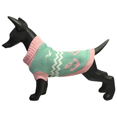 China Jacquard Navy Pink Green Dog Cat Pet Fabric Clothing Sweater Jacket Coat Jacket Jumper Dress Viable Wear for sale