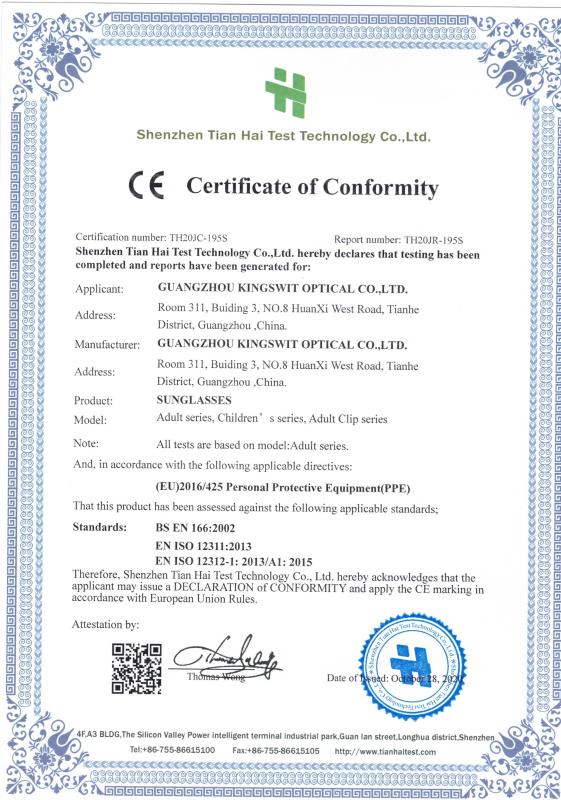 CE - Guangzhou Kingswit Optical Co., Ltd.