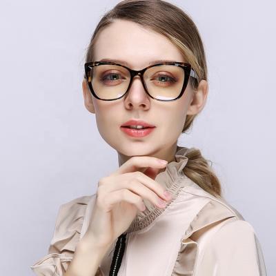 China Blue Lightweight Cat Eye Big Frame Eyeglasses TR90 Anti Reading Glass Optical Frame for sale