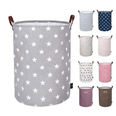 China Collapsible Collapsible Natural Collapsible Nonwoven Round Laundry Hamper Bag for sale