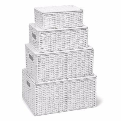 China Large Capacity Paper Rope Storage Basket Viable Basket for sale