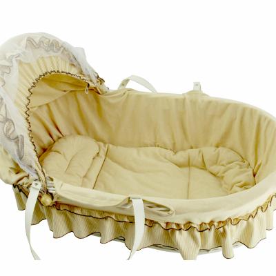 China Eco-friendly Materials Foldable Pleasant Multifunctional Newborn Crib 100% Handmade Durable Mordern Willow Baby Crib+day Baby Crib Bed Wicker Basket for sale