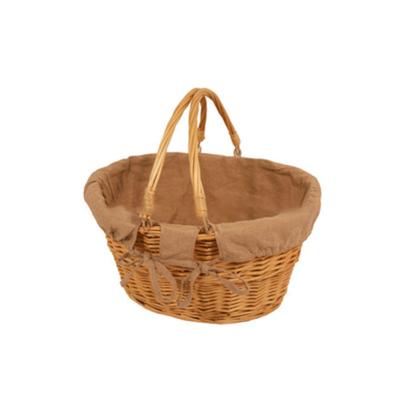 China European style wholesale wicker basket with liner for sale