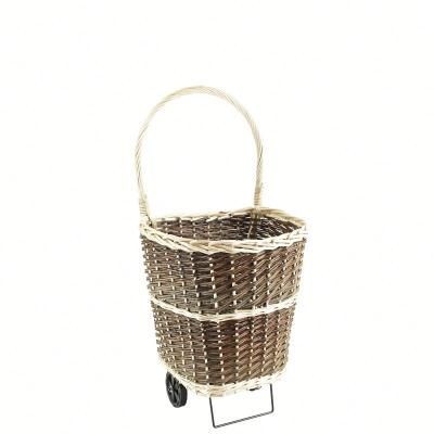 China Europe Made In China Trolley Cart Customized Wicker Basket With Wheels for sale