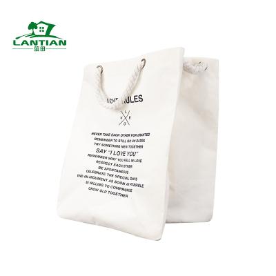 China Large Capacity Cotton Shopping Handled Tote Bag With Custom Logo Printed for sale