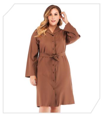 China 2021 new long viable large women's solid color lapel loose trench coat superior temperament for sale