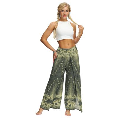 China Breathable Digital Printed Wide Leg Pants Vacation Beach Pants Fitness Yoga Pants for sale