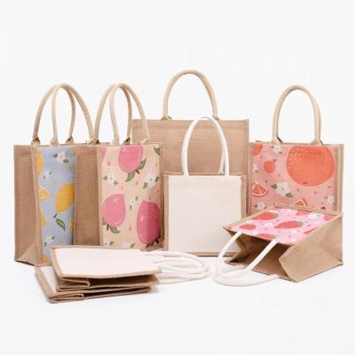 China Fashion Handled And Environmental Custom Jute Shopping Bags for sale