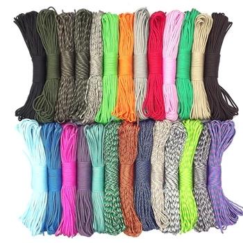 China Durable 31M Paracord 550 Woven Hanging Parachute Tie Lanyard 7 Strands Outdoor Tools Mil Spec Ropes Type III 100 Ft for sale