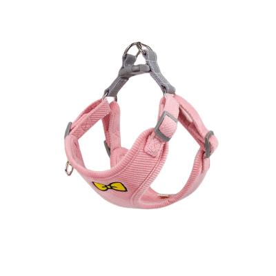 China 2022 Viable Corduroy Dog Harness New Designer OEM Pull Reversible Adjustable Dog Harness Pet Accessories Soft Uncomfortable for sale