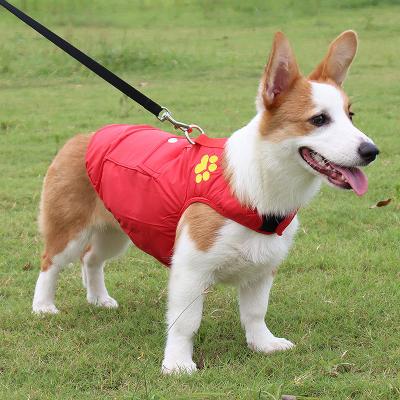 China Amazon Sustainable Hot Sale Pet Winter Clothes Paw Design Reversed Cotton Dog Clothes Pet Warm Gear Coat Jacket Dog Multiple Colors for sale