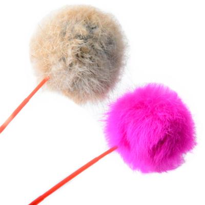 China Pet Stocked Cat Toys With Hairball Mini Cute Interactive Colorful Cat Riddle Stick Magic Wand Bells for sale