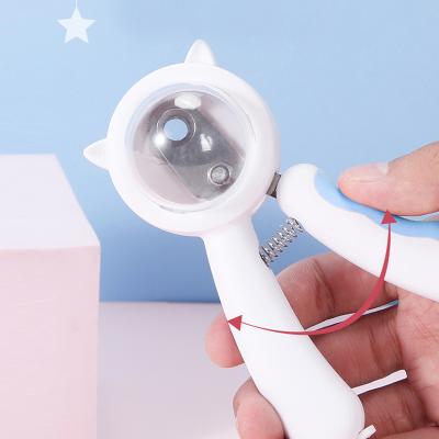 China 2021 Cat Shaped Anti-Splash Pet Nail Clipper Pet Grooming Product Cute Stocked Dog Nail Trimmer for sale