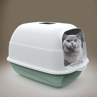 China Stored Cat Litter Box Closed Detachable Sandbox Mesh Cat Bedpans and Foldable Cat Tray Large Space Sand Box Toilet for Closed for sale