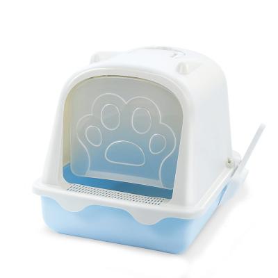 China Stored Semi Closed Cat Litter Box Cat Toilet Deodorization Anti Splash Ltter Box With Removable Pet Potty Tray for sale