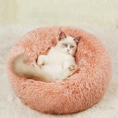 China Pets Viable Plush Calming Dog Bed, Soft Donut Marshmallow Cuddler Nest Dog Bed Fuzzy Calming Bed for Dogs and Cats for sale