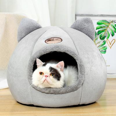 China Viable Warm Dog Cat Bed Soft Nest Dual Use Comfortable Cat Sleeping Bed Pad Winter Warm Pet Beds Kennel For Small Dogs Cats Puppy for sale