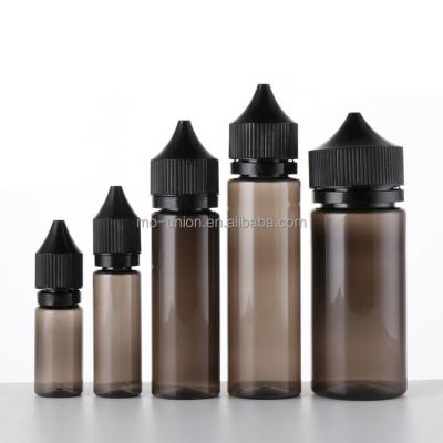 China Plastic bottle V2 child proof and tamper fat 30ml 50ml 60ml 100ml 120ml V2 black eliquid/e obvious bulky liquid clear PET dropper plastic bottle for sale