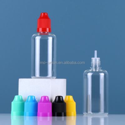 China Clear Plastic Bottle PET Eyes Transparent Leakproof Empty Refillable Child Safe Dropper Bottle for 3ml 5ml 10ml 15ml 20ml 30ml 50ml 60ml 100ml for eliquid for sale