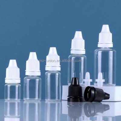 China Wholesale Plug 5ml 10ml 15ml 30ml 50ml PET Squeeze Tamper Bottle Wholesale Plastic Bottle Clear Black Tamper Evident Transparent Short Ring Anti-theft for sale