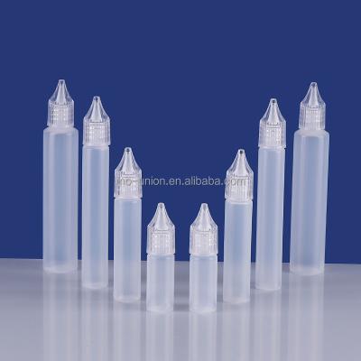 China Refill 10ml 15ml 30ml 50ml 60ml 2oz LDPE PE Squeeze Long Pen Shape Pen Shape Clear Crystal Oil Waterproof Thin Cap Empty Plastic Bottle for sale