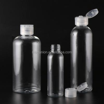 China Cosmetic Flip Cap Plastic Bottle Skin Care Toner Packing 24/410 Closure 30ml 50ml 60ml 100ml 120ml 150ml 200ml 250ml Clear PET Flip Cap Plastic Bottle for sale