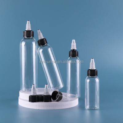 China Rotatable Opening To Order Transparent Clear Glue 30ml 50ml 60ml 100ml 120ml 150ml 180ml 250ml 1oz 2oz 4oz 6oz PET Plastic Flow Squeeze Sauce Bottle Twist Cap for sale