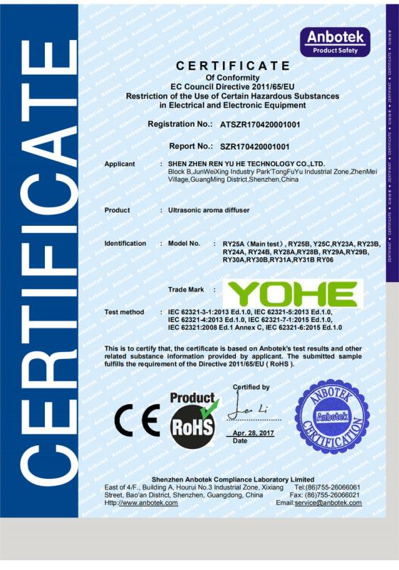 RoHS - Shenzhen Yohe Technology Co., Ltd.