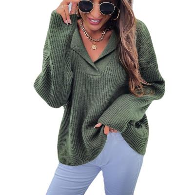 China Anti-wrinkle women's suit collar padded pullover sweater women's autumn and winter new knitwear for sale