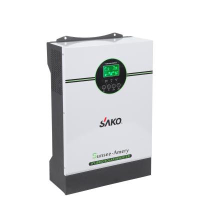 China Solar Power System Home SAKO Amery 3K 24V Hybrid Solar Inverter MPPT FOR 110VAC 120VAC Off Grid Power Hybrid Inverter, Parallel Optional Solar System for sale