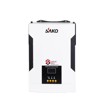 China 2021 SAKO solar power system new solar inverter 5.5kw 48V hybrid with mppt 100A controller DC to AC with LCD display for sale