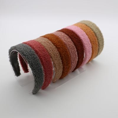 China Wholesale headband wool fleece circle teddy bear headband autumn and winter temperament fashion wool headband for sale