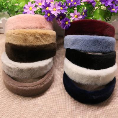 China Wholesale headband mink fur headband women candy temperament winter autumn fashion plush mink hair headband retro mink hair for sale