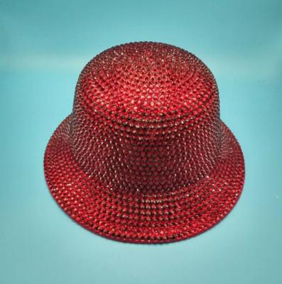 China 2020 New Style Plush Full Diamond Basin Hat Wholesale Custom Handmade Shade Fisherman Hat For Women for sale