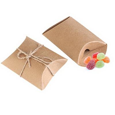 China Recyclable Wholesale Paper Food Box Pie Kraft Container Eco-friendly Gift Candy Pillow Box for sale