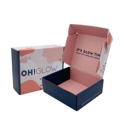 China Recycled Logo Packaging Cardboard Printed Clothing Colored Materials Free Sample Boxes Custom Small Cosmetic Flat Box for sale