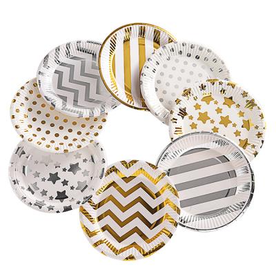 China Wholesale Recyclable Disposable Tableware Birthday Party Paper Plate Set for sale