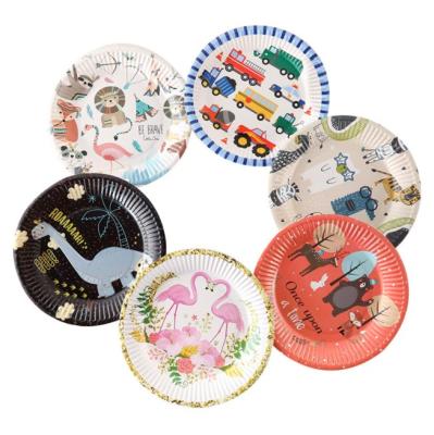 China Wholesale Recyclable Cheap Custom Printed 6 9 10 12 Inch Eco Friendly Disposable Restaurant Party Dish Packaging Paper Plates for sale